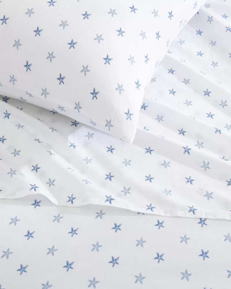 Juego de Sábanas Tommy Bahama con Diseño de Estrellas de Mar y Tesoro Tropical - 4 Piezas para Cama King Size en Suave Algodón