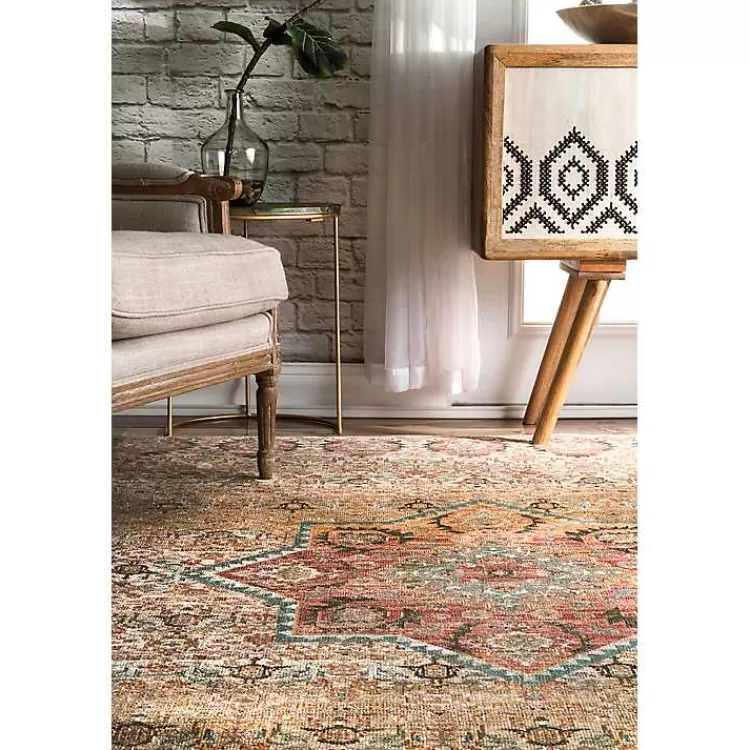 Alfombra decorativa Doreen con medallón central - Tamaño 2.44x3.35 metros | Diseño clásico renovado para salas - Colección otoño/invierno de Hogar Kirklands